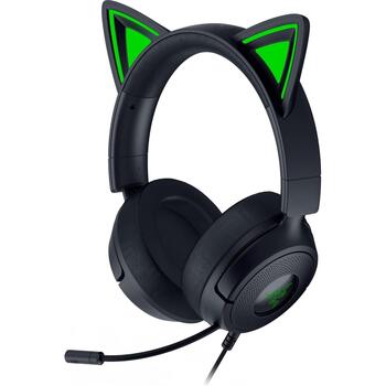 Razer наушники Kraken Kitty V3 X RZ04-05350200-R3M1, 40мм, 32Ом, 20-28кГц, 3.5мм, проводные, Over-Ear, микрофон, черный (RZ04-05350200-R3M1)