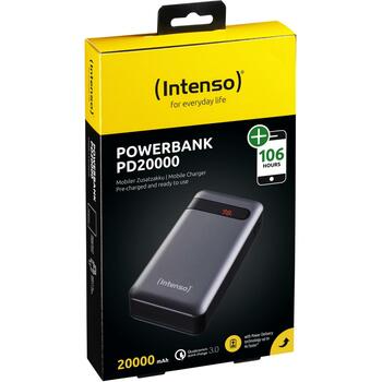 Intenso Power Bank PD20000 20000 мАч, USB-C PD In/Out, microUSB In, USB-A QC Out, 2 устройства (7332354)