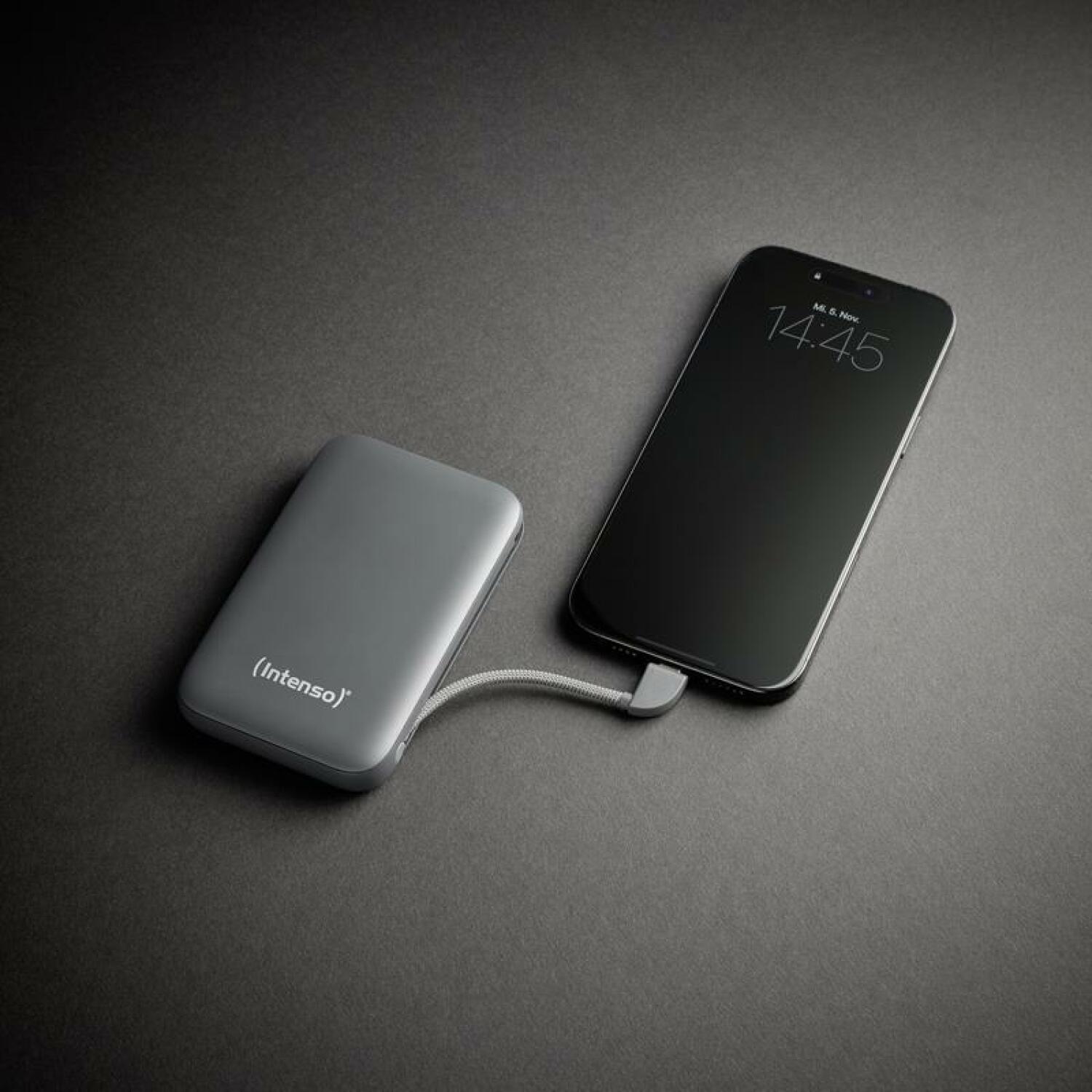 Intenso Power Bank аккумулятор S10000 10000 мАч, 1 Type-C порт, 3 А, 5 В, LCD дисплей, серый (7333034)
