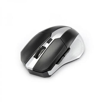 Sbox bezvadu pele WM-9017BS, 800–1600 DPI, 2,4 GHz, USB 2.0, 6D optiskais sensors, 10 m, 2 x AAA, melna/sudraba (WM-9017BS)