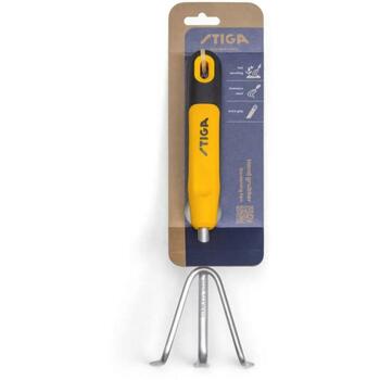STIGA Hand Grubber rokas kultivators nezāļu izraušanai un augsnes irdināšanai 3 zobi nerūsējošais tērauds ergonomisks rokturis 2H1420001/ST1 (2H1420001/ST1)