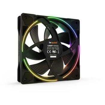Be Quiet Datora korpuss ventilators Light Wings BL072, 120mm, 70.53m³/h, 1700RPM, 20.6dB, 4-pin, Multi LED (BL072)