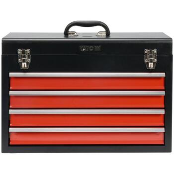Yato Instrumentu kaste YT-08874, 218x360x520mm, 4 atvilktnes, tērauds, metāla lodīšu vadotnes, pretizslīdes rokturis (YT-08874)