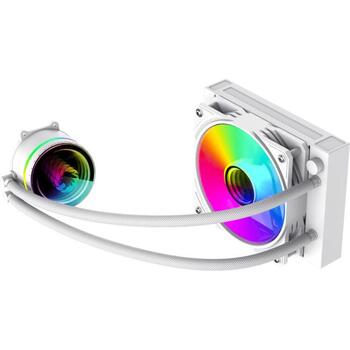 Gamemax procesora šķidruma dzesētājs ICEBURG 120 WT, 62.82 cfm, 800-2000 rpm, TDP līdz 180W, ARGB LED apgaismojums (ICEBURG 120 WT)