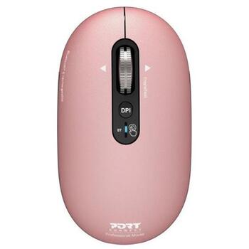 Port Connect PURE MAC 910503, bezvadu optiskā pele, Bluetooth, 1000/1600/2400/3200 DPI, 5 pogas, klusa skaņa, rozā (910503)