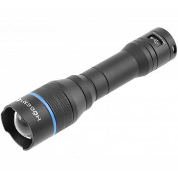 Hogert HT1E414 LED lukturis, 1000 lm, IPX7, 2000 mAh, USB-C, 4 režīmi, tālummaiņa, alumīnijs (HT1E414)