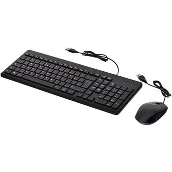HP Tastatūras un peles komplekts 240J7AA, USB, QWERTY, membrānas taustiņi, 1 m kabelis, melns, optiskā pele (240J7AA)
