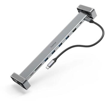 Hama док-станция USB C 00200103, 9 портов, 5 Гбит/с, USB-C, HDMI, Ethernet, SD/microSD считыватель (00200103)