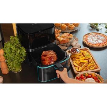 Cecotec karstā gaisa friteris Cecofry Full InoxBlack 5500 Pro 3316, 1700 W, 5.5 L, melns inox/melns, 8 programmas (3316)