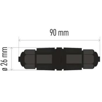 Emos Пластиковый кабельный соединитель ZS9010, 30A, 250V, IP68, черный, PA66, 0 адаптеров, защита от мерцания, защита IK08 (ZS9010)