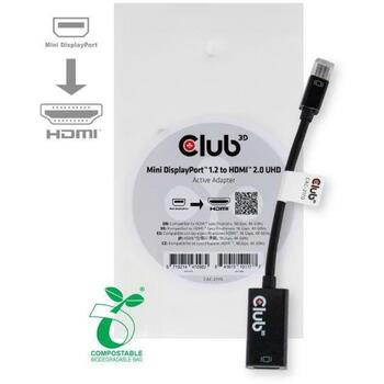Club3D адаптер CAC-2170 Mini DisplayPort 1.2 на HDMI 2.0, 4K UHD 60Hz, 1 HDMI порт, 1 Mini DisplayPort (CAC-2170)