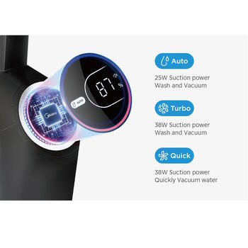 Беспроводной пылесос Midea X10 для сухой и влажной уборки с мощностью 220 Вт, аккумулятором 22.2 В и временем работы до 35 минут Чёрный (X10 Black)