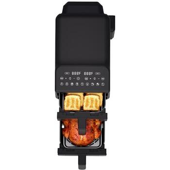 Lafe karstā gaisa friteris LAFFRY47476, 2460W, 2 grozi, 2 + 5l, elektroniskais panelis, melns (LAFFRY47476)