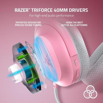 Razer Barracuda X наушники RZ04-04430300-R3M1, 50ч, 20-20k Гц, 32 Ω, 40 мм, Bluetooth 5.2, USB-C, 3,5 мм, розовый (RZ04-04430300-R3M1)