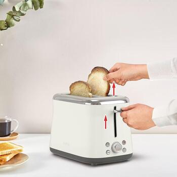 Tefal Tosteris TT720AE0, 850W, 2 šķēles, 8 līmeņi, nerūsējošais tērauds, bēšs, atkausēšana, augstpacelšanas mehānisms (TT720AE0)