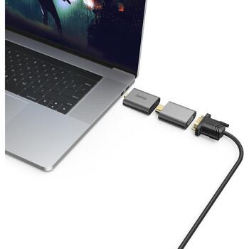 Hama 6in1 адаптер Connect2Go 00200306, 6 портов, USB-C, Mini-DisplayPort, HDMI, VGA, серый (00200306)
