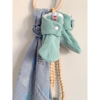 Lodger SLC 080_3-6, хлопковые тапочки, 3-6m, Silt Green, 100% хлопок, на пуговицах, унисекс, все сезоны (SLC 080_3-6)