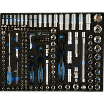 Инструментная тележка с 7 ящиками и 473 инструментами, Brilliant Tools, BT153473, 400 кг, 35 кг на ящик (BT153473)