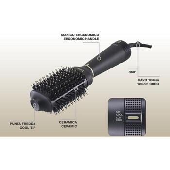 Beper Matu ieveidotājs P301PIS102, 1200W, 3 temperatūras, 2 ātrumi, melna, aizsardzība pret pārkaršanu, grozāms vads (P301PIS102)
