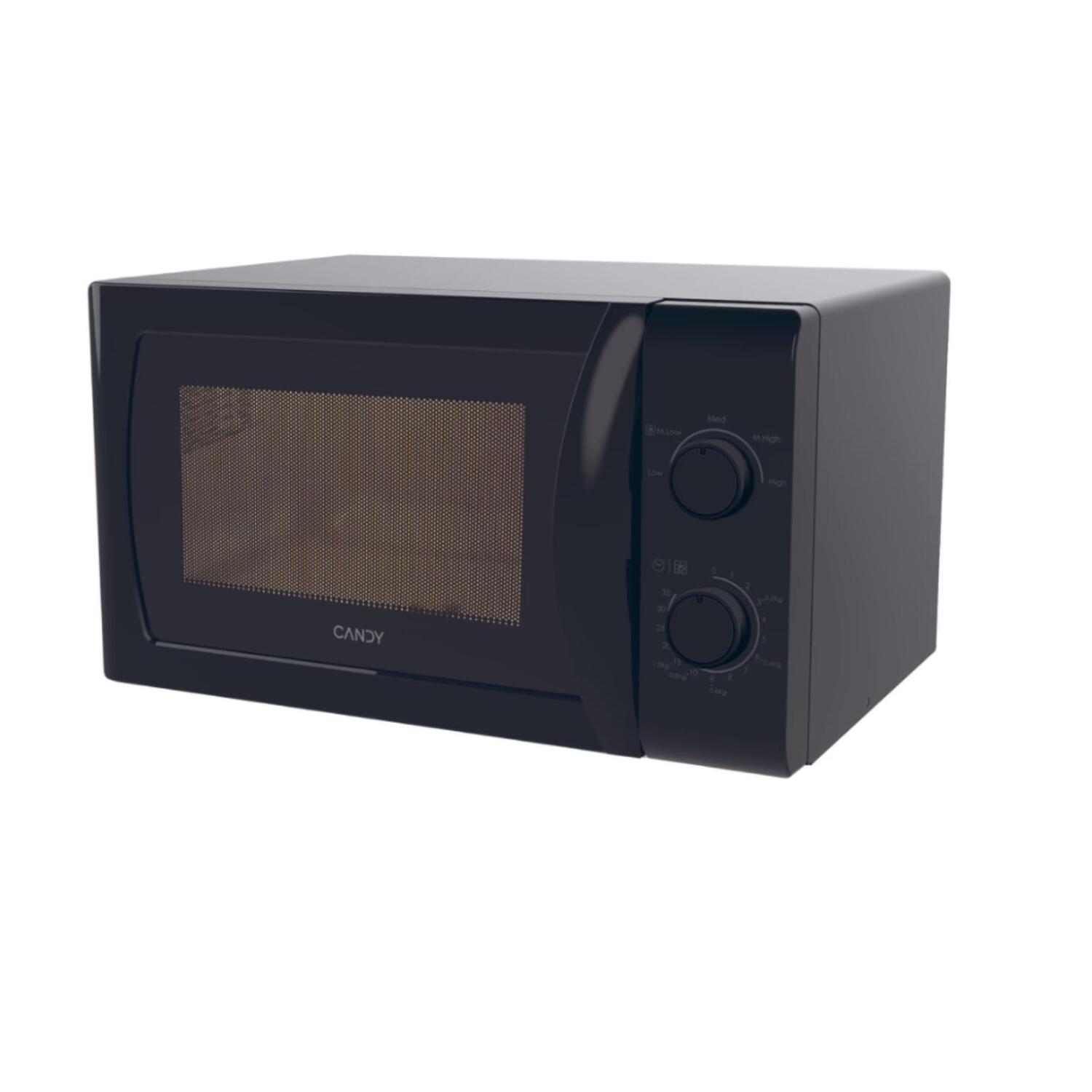 Candy Микроволновая печь CMW20SMB, 20 Л, 700 Вт, Свободно стоящая, Черная, Механический тип управления (CMW20SMB)
