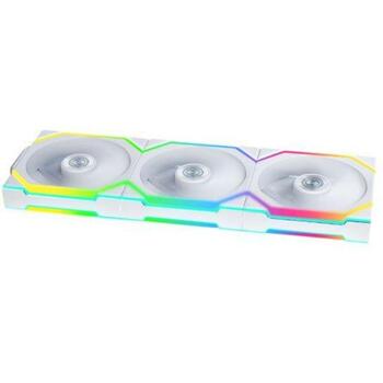Lian Li Datora ventilators UNI FAN SL Wireless 120 G99.12SL1W3W.00, 120mm, 2000RPM, 3 ventilatori, 64.05cfm, 2.44mmH2O, FDB, balts (G99.12SL1W3W.00)