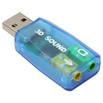 Gembird USB звуковая карта SC-USB-02, USB, 3.5 мм, 1 выход для наушников, Синий/прозрачный, CE/RoHS (SC-USB-02)