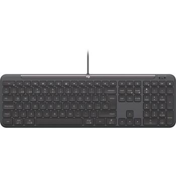 Logitech Проводной комплект MK620 920-013349, 1.80m, 0.95kg, 400-4000 DPI, USB Type-C, Тихие щелчки, Эргономичная мышь (920-013349)