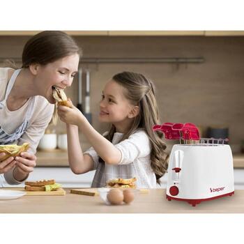 Beper Tosteris P101TOS100, 750W, balta, plastmasa, tērauds, izņemama drupaču paplāte (P101TOS100)