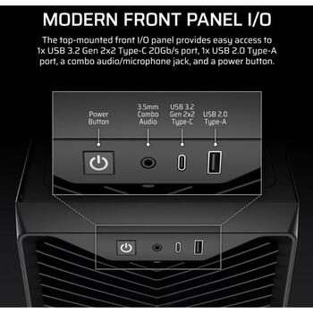 Corsair 3200D RS PC korpuss, Mid-Tower, melns, 7 sloti, 1x3.5