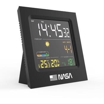Nasa Метеостанция WS300, 225g, 117x118x58mm, 12/24ч, DD/MM, будильник, беспроводной датчик 10м, функция отложенного будильника (WS300)