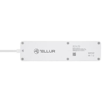 Tellur pagarinātājs TLL331031, 3 kontaktligzdas, 4 USB 4A, 2200W, 10A, 1.8m (TLL331031)