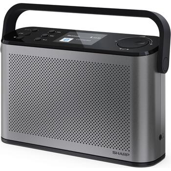 Sharp OSAKA Портативное цифровое радио DR-P540(GY), 5V, 120 предустановленных станций, Bluetooth, аккумулятор, стереозвук (DR-P540(GY))