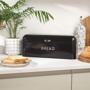Salter комплект для кухни BW14045B, 4 предмета, 9.6L, углеродная сталь, черный, хлебница и 3 контейнера (BW14045B)