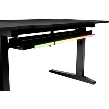 Genesis spēļu galds Holm 140 RGB NDS-2249, 140x75cm, 70-90cm, MDF, regulējams augstums, kabeļu pārvaldība, krūžu turētājs (NDS-2249)