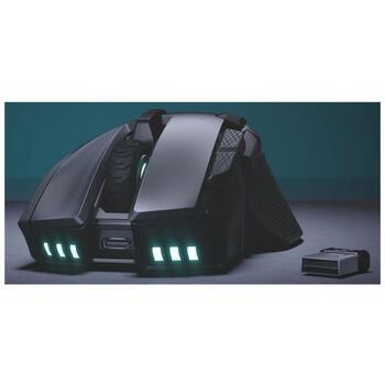Corsair IRONCLAW SE spēļu pele CH-9317110-WW, 26000 DPI, 2,4 GHz, Bluetooth, USB-C, 10 pogas, optiskais sensors, melna (CH-9317110-WW)