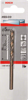 HSS-Co urbis metālam 5,0mm, 1 gab., Urbjmašīnām/skrūvgriežiem KOBALTA HSS SPIRĀLVEIDA URBIS, 2608585851, BOSCH (2608585851)