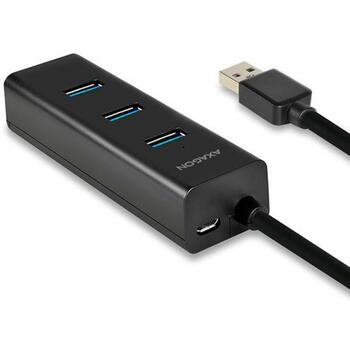 Axagon USB centrmezgls HUE-S2B 4 USB 3.0 porti, 30 cm kabelis, 2A uzlāde, matēts korpuss (HUE-S2B)