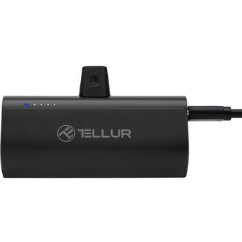 Tellur PD203 Power Bank akumulators TLL158421, 5000mAh, 18.5Wh, Type-C 5V/2A, 9V/2A, Lightning 5V-3A, LED indikators, ātrā uzlāde (TLL158421)