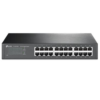 TP-Link TL-SG1024D сетевой коммутатор неуправляемый 24× Gigabit 10/100/1000 Mbps fanless чёрный (TL-SG1024D)