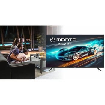 Manta televizors 55LUA123E, 3840 x 2160, 55 collas, 3 HDMI, 2 USB, 250 cd/m², 5000:1, 40000:1, Wi-Fi, Android 11, HDR 10, DD+ 5.1 (55LUA123E)