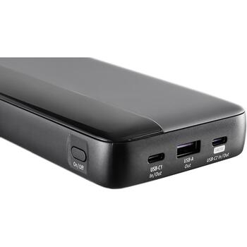 Intenso Power Bank HE25000 25000 мАч, 140 Вт, 1 x USB Type-A, 2 x USB Type-C, быстрая зарядка, дисплей (7350060)
