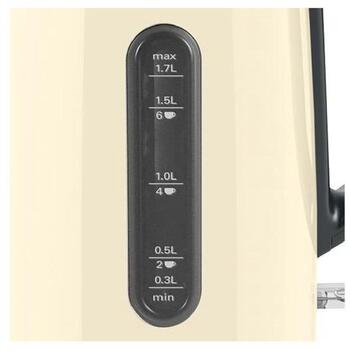 Bosch Чайник TWK4P437, 2400 Вт, 1.7 Л, нержавеющая сталь, бежевый, автоматическое отключение, индикатор уровня воды (TWK4P437)