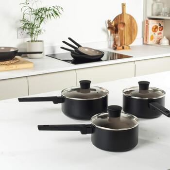 Salter Sautēšanas katliņš BW12877AS, 16cm, 100% pārstrādāts alumīnijs, stikla vāks, nepiedegošs pārklājums (BW12877AS)