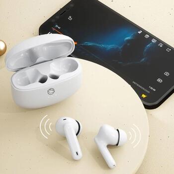 Manta MTWS008W Rytmo White, беспроводные наушники, 13мм, 20-20000Гц, Bluetooth 5.3, 6ч, микрофон, игровой режим (MTWS008W)