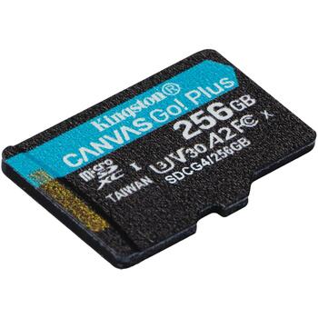 Kingston microSDXC SDCG4/256GBSP 256GB, 200MB/s, UHS-I, U3, V30, A2, черный/бирюзовый (SDCG4/256GBSP)