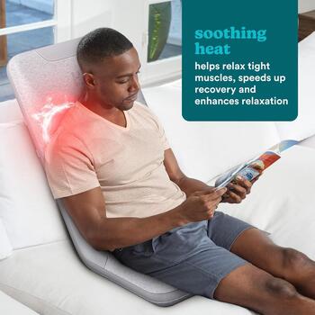 Homedics Masāžas spilvens MCS-512H-EB, 6.4kg, 42cm, 19.5cm, 59.5cm, 3 ātrumi, sildīšana, Flextrack tehnoloģija (MCS-512H-EB)