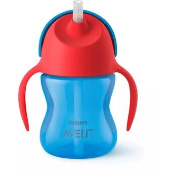 Philips Avent mācību krūzīte ar salmiņu SCF796/01, 200 ml, 9m+, zila, pret noplūdi, ergonomiski rokturi (SCF796/01)