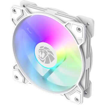 Gamemax Korpusa ventilators FN12A-S5-W, 120mm, 41 cfm, 800-1600 rpm, ARGB LED apgaismojums, caurspīdīgas ventilatora asmeņi (FN12A-S5-W)