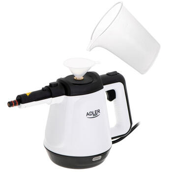 Unikāla 2in1 tvaika tīrīšanas iekārta ar slotu virsmām un grīdām 1200W 3.5bar 0.45L Balts Melns AD7038 Adler (AD 7038)