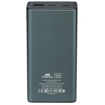 Rivacase Power Bank VA1022, 20000 мАч, 22.5W, ЖК индикатор, металлический корпус, SCP, PD, QC3.0 (VA1022)